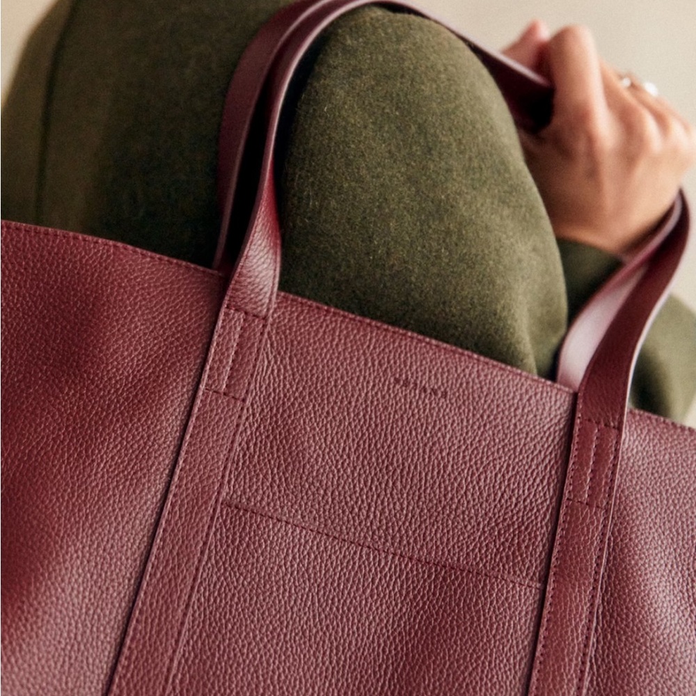 Sezane Gabin Bag - Burgundy Grained - Picture 3 of 13